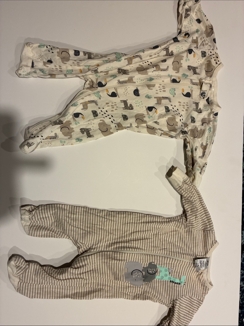 Gerber organic Footies - Elephant & Giraffe Prints